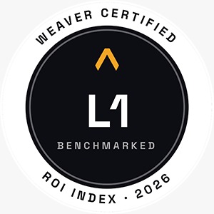 Weaver Certified, ROI Index benchmarked badge
